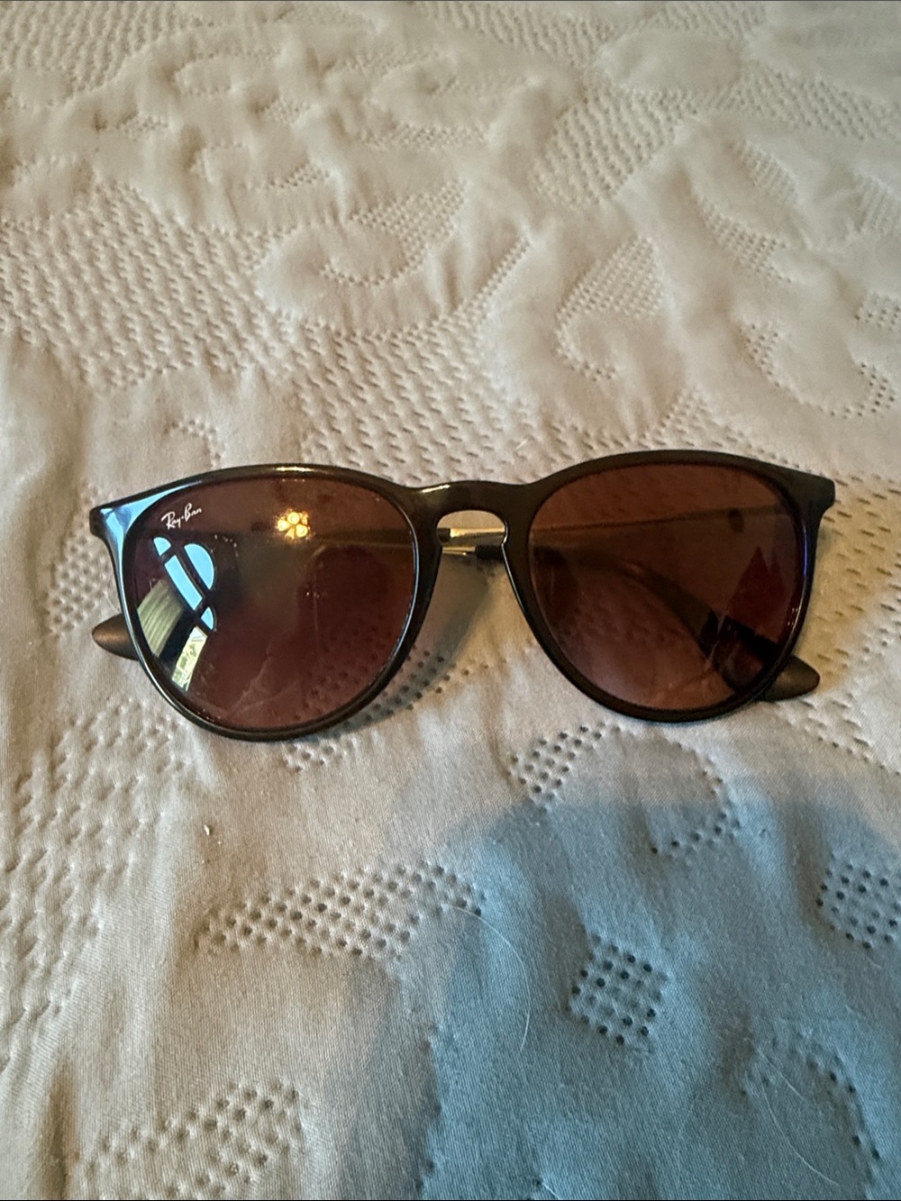 Ray-Ban Brown Frame Brown Lens Round Sunglasses